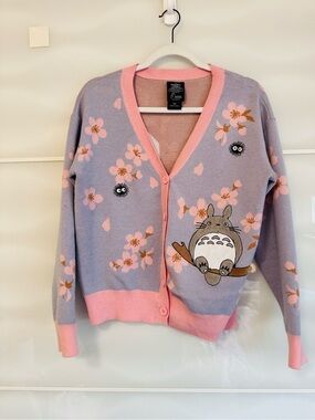 Box lunch GHIBLI Totoro Sakura cardigan purple pink lavender small medium